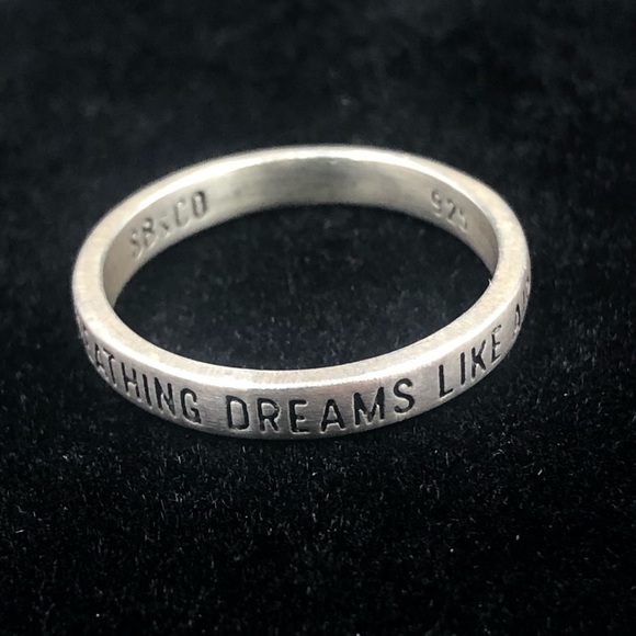 Sugarboo & CO 925 Sterling Silver Stackable “Breathing Dreams Like Air” Ring - Picture 3 of 11
